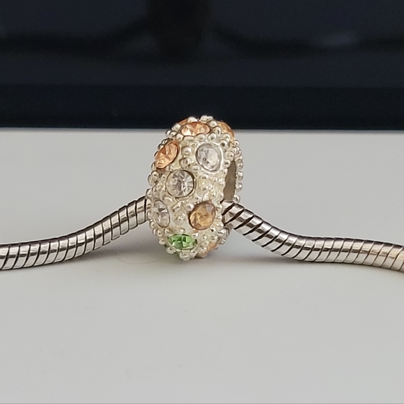 Zales Crystal Charm | Pandora-Style Charm | Green, Peach, Clear Crystals - Picture 5 of 16